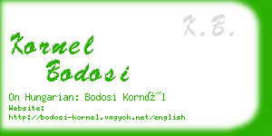 kornel bodosi business card